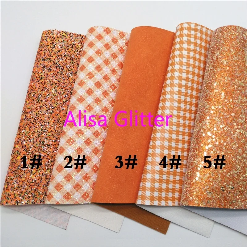 1 шт. блестящая оранжевая ткань из искусственной кожи 21 х29 см | Дом и сад