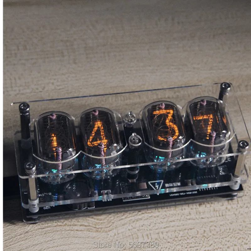 IN-12 Glow Tube Clock 4-bit IN12 glow tube clock Seven-color RGB LED DS3231 nixie IN-12B | Дом и сад