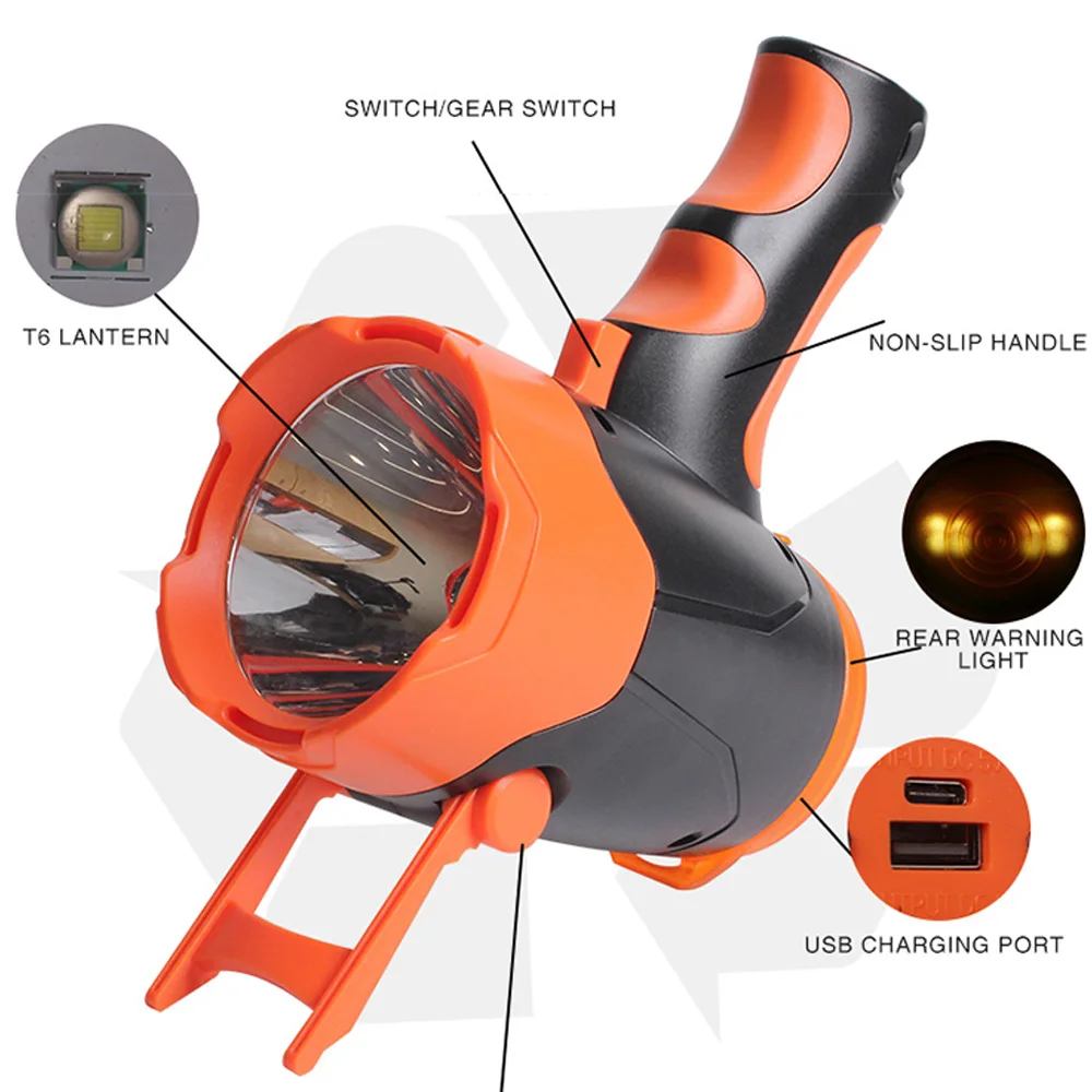 

Cordless Spotlight USB Rechargeable LED Flashlight Handheld Searchlight for Camping Outdoor 10W 2 x 2000mA PUZ777
