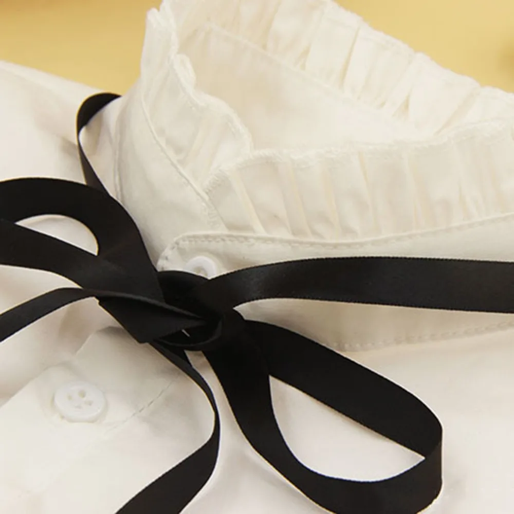 

Hot Women Shirt Fake Collar Vintage Detachable High Neck Bowknot False Blouse Top Collars Women Clothes Accessories Valse Kraag