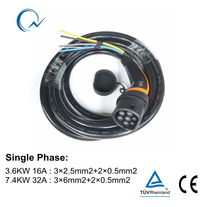 Штепсельная Вилка 16 А 32 Тип 2 с кабелем 7 м для EV side IEC 6219 штепсельная вилка