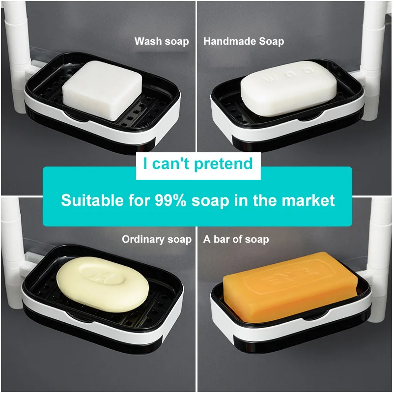 

1PC Bathroom Shower Soap Box Dish Storage Plate Tray Holder Case Soap Holder Housekeeping Container Organizers Wall Hanging