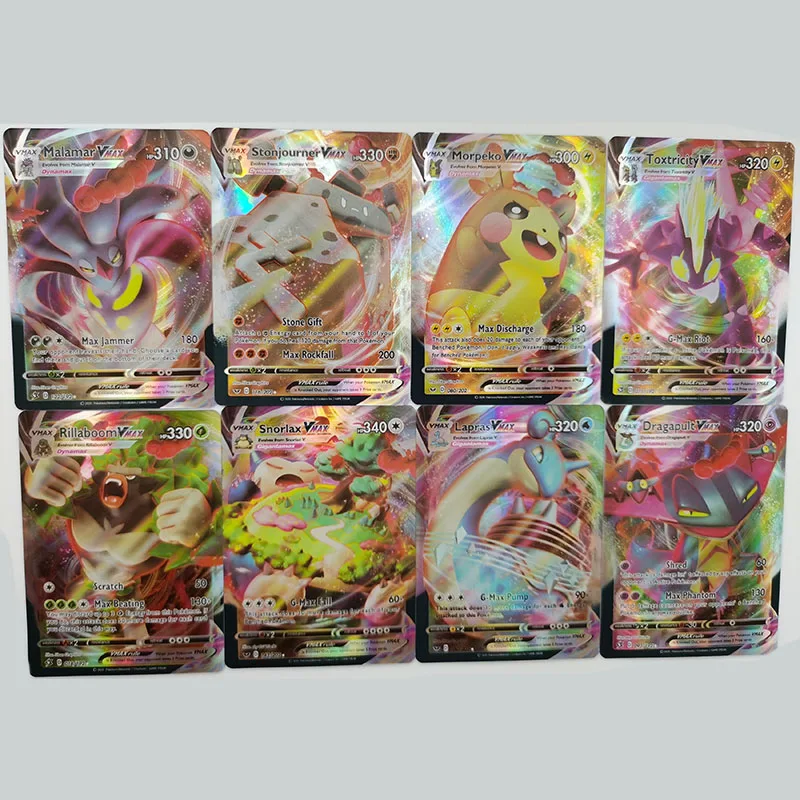Caja de Cartas coleccionables de Pokemon Vmax, lote de 60 unids/caja de tarjetas coleccionables en ingl&eacute;s brillante, regalo de juguetes TAKARA TOMY-3