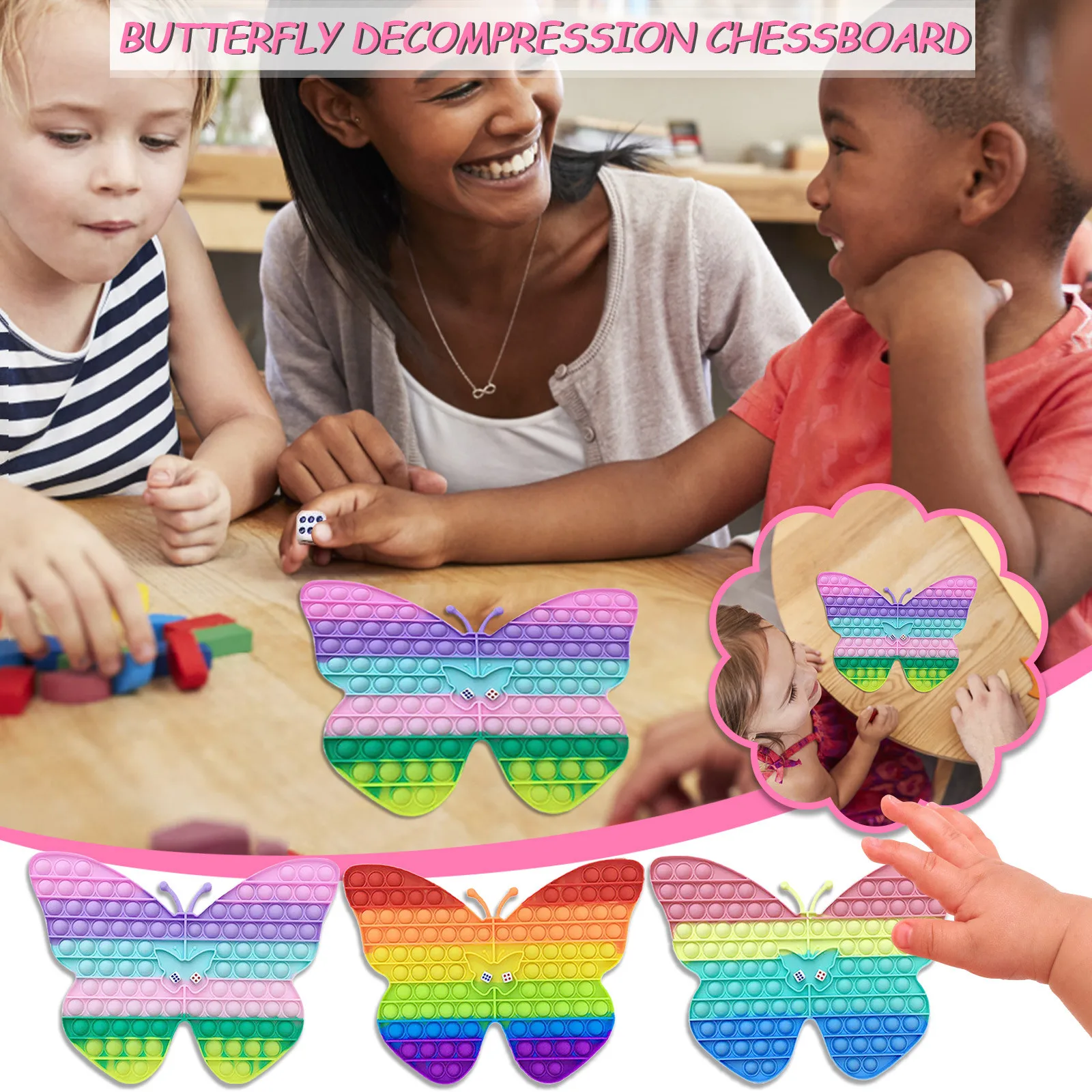 

Детский силиконовый фиджет для пальцев, настольные игрушки для снятия стресса, сенсорные игрушки, настольная головоломка, игрушка для деко...