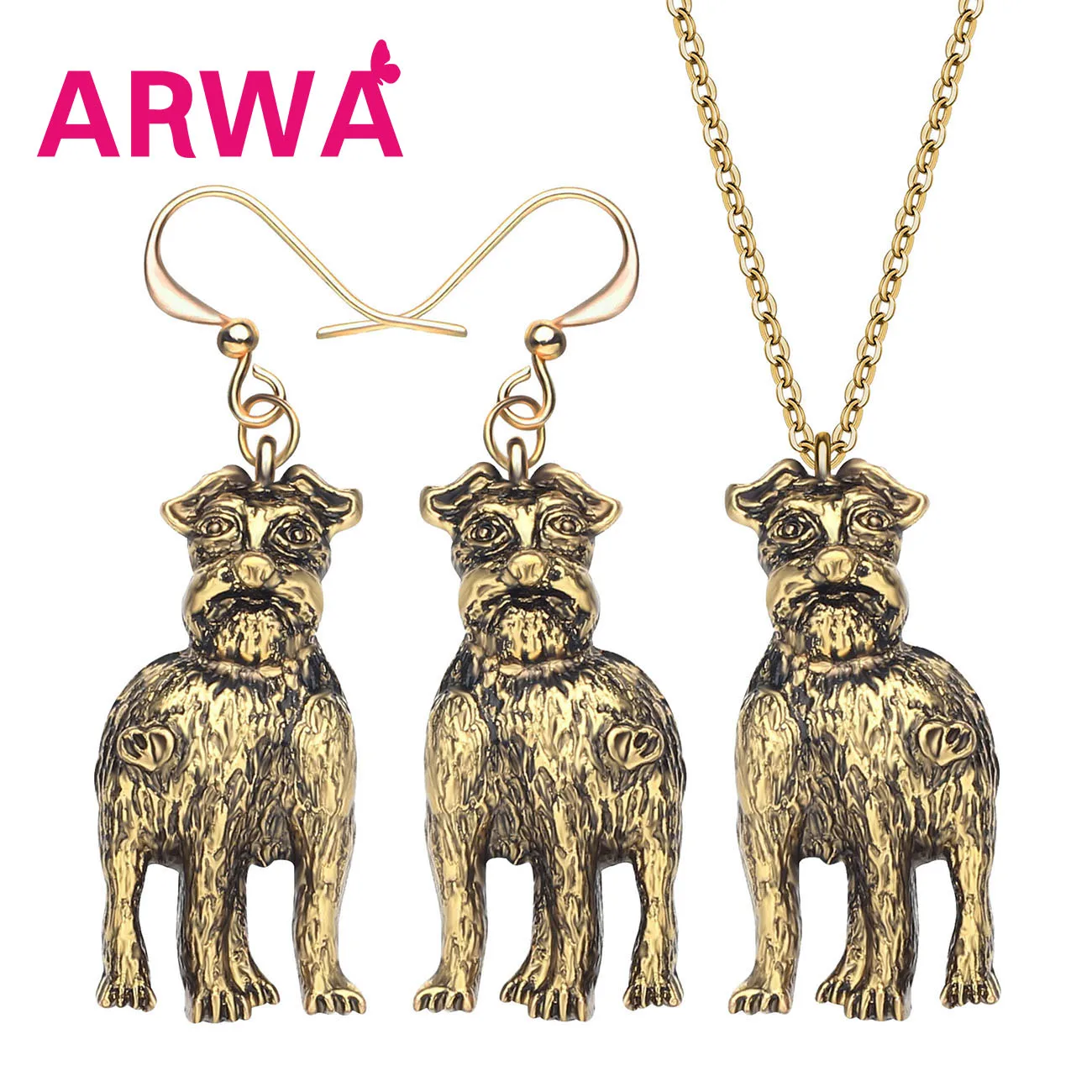 Комплект ювелирных изделий ARWA из сплава под Античное золото с изображением