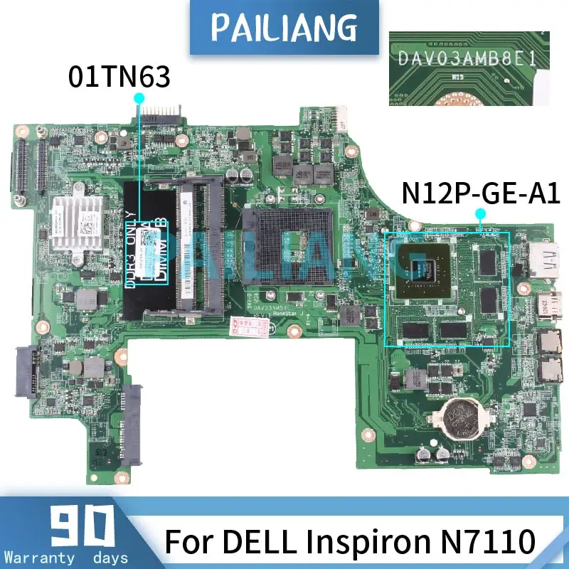  DELL Inspiron N7110 GT525M   DAV03AMB8E1 CN-01TN63 DDR3      