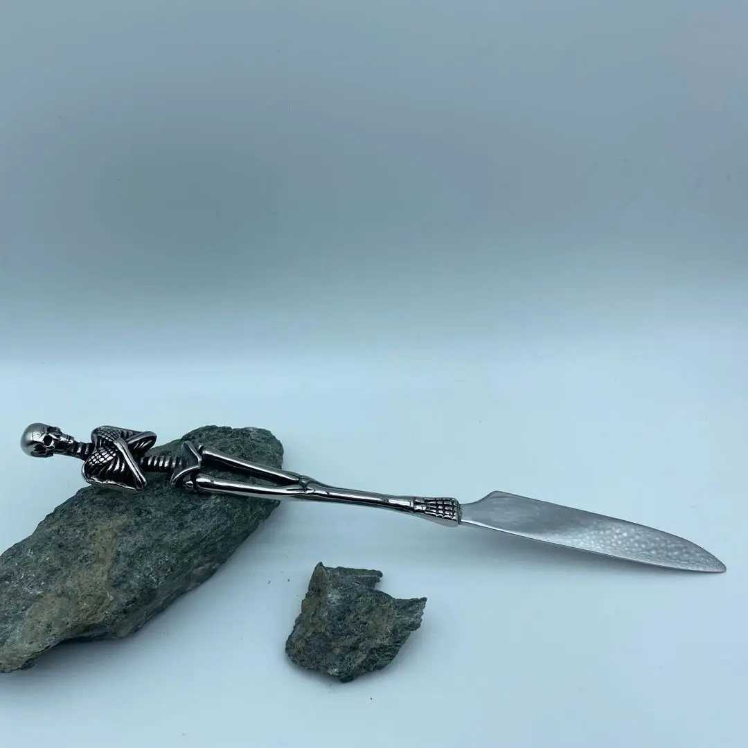 stainless steel skull men fork and spoon jewelry accessories personality fashion charm unique titanium for dinner tool as gift | Украшения