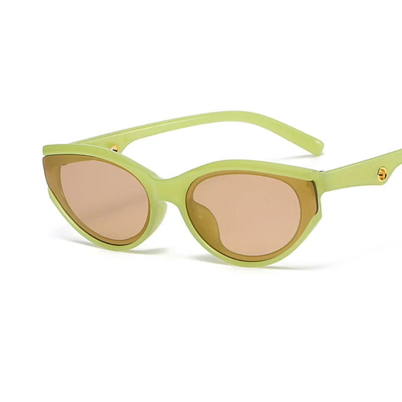 

Ins Popular Small Cat Eye Sunglasses Woman Vintage Oval Eyewear Irregular Personality Gradient Sun Glasses Travel Shades UV400