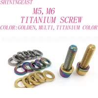 2pcslotm5m616 25 titanium golden multi hex socket taper head handle screws bolts with washer 733