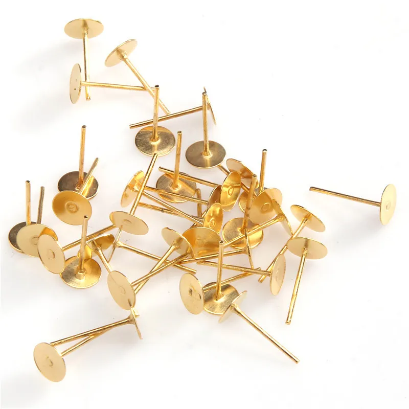 Основание для сережек-гвоздиков с античным золотым/бронзовым/серебряным