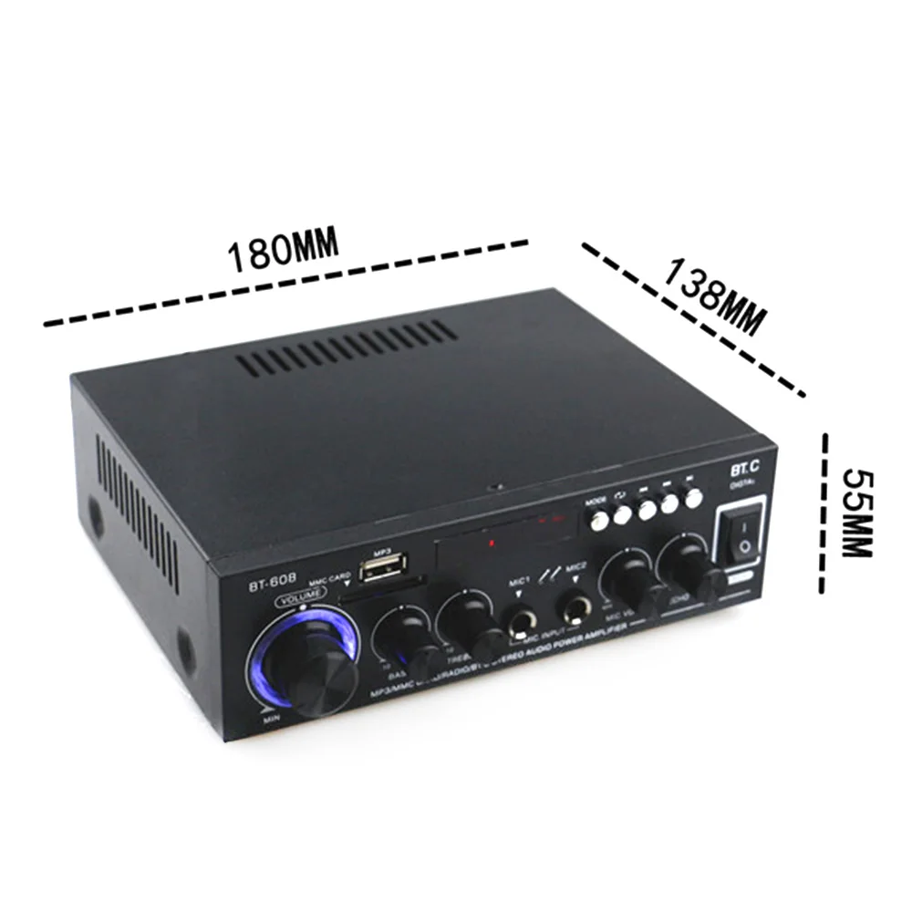 Мини HIFI домашние усилители аудио Bluetooth Сабвуфер FM SD мощности для автомобиля