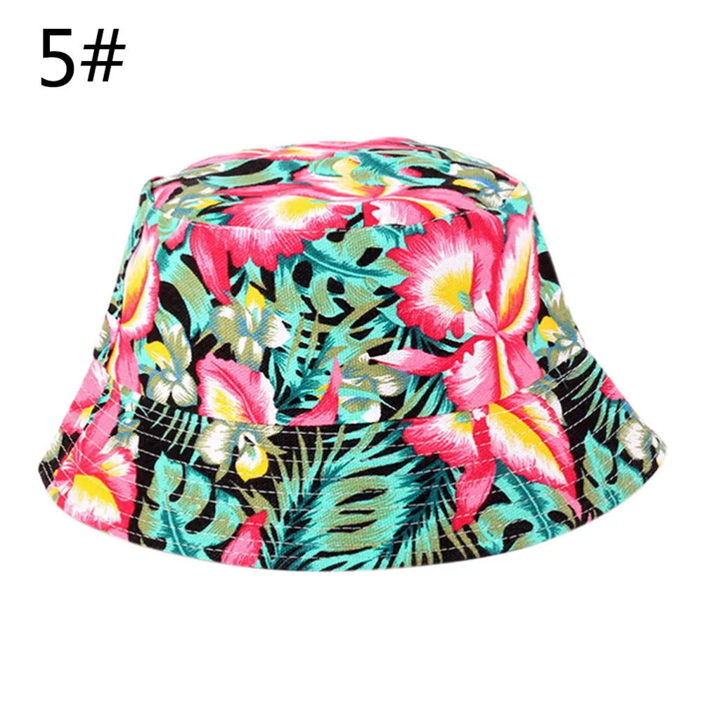 

New Summer Floral Sun Hat Bucket Funny Summer Holiday Novelty Beach Outdoor Cap Fishing Hats Sun Protetion For Men Women