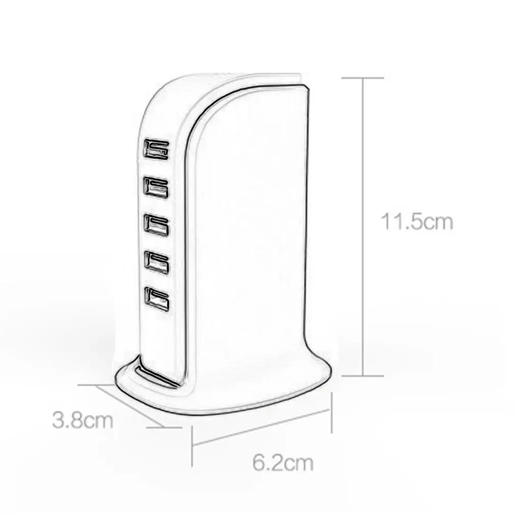 

Portable Size 5 Port USB US/EU plug Charger Charging Station Desktop Travel Hub USB Splitter Charging Adapter For PC Laptop