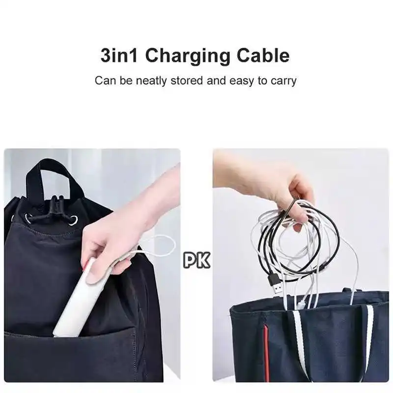 

3 in 1 USB Cable Fast Charging Cable USB Type C Cable For iPhone Samsung Huawei Xiaomi Micro USB Lightning Cable Charger