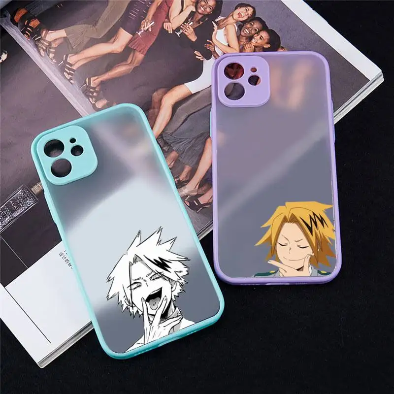 

My hero academia denki kaminari Phone Case matte transparent For iphone 7 8 11 12 13 plus mini x xs xr pro max cover