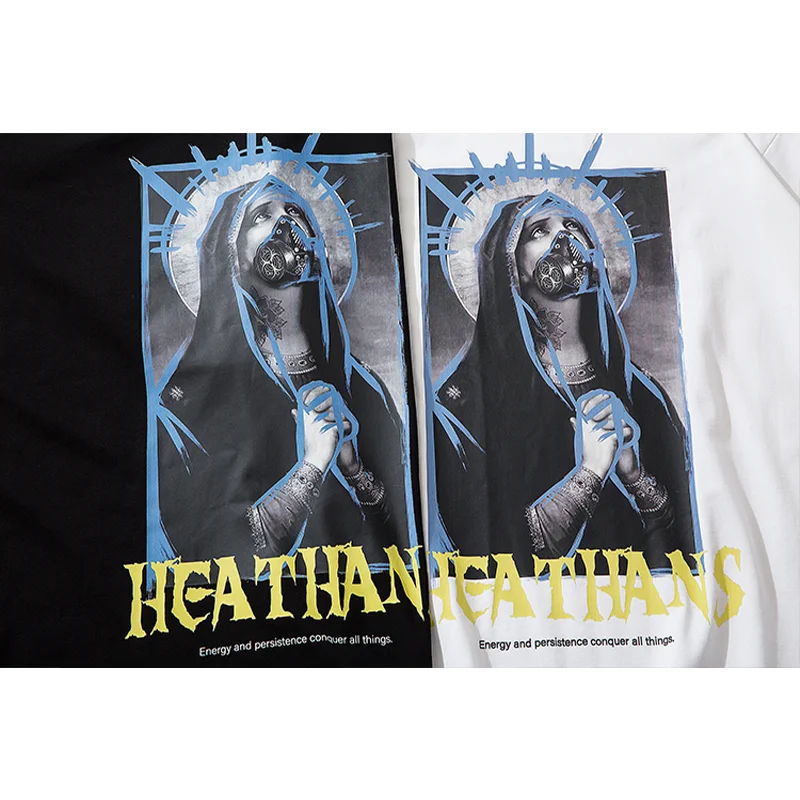 

Streetwear Hip Hop Men's T-shirt Harajuku Print Graphic Tshirt Cotton 2021 Summer Fashion Top Loose Oversized Black White Tee