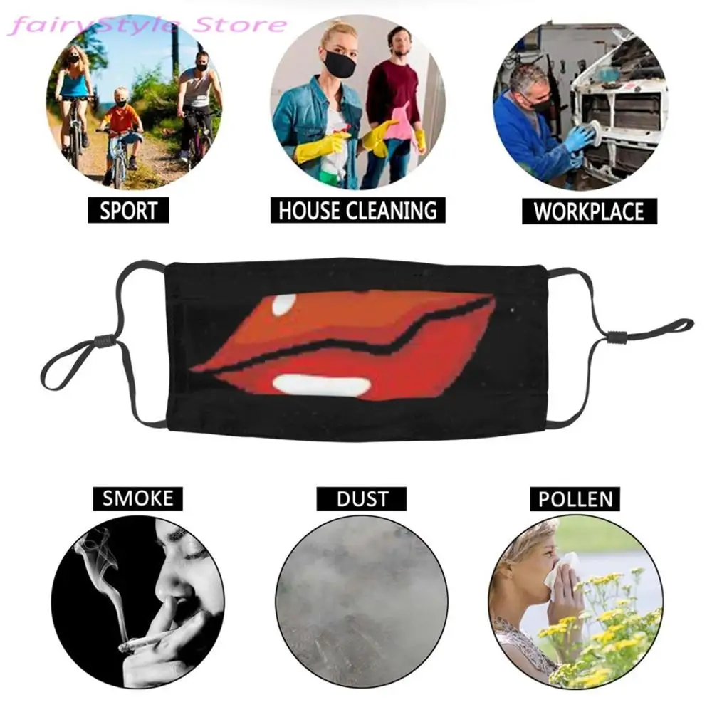 

Red lips Cartoon Lips Love washable reusable face mask kids mascara reutilizable masque facial lavable masque adulte lavable