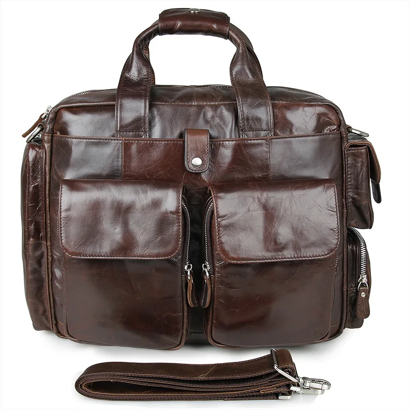 Men's Briefcase Cow Leather Laptop Shoulder Bags Men Briefcase Messenger Crossbody Bags For Male Handbags Bolso Hombre
