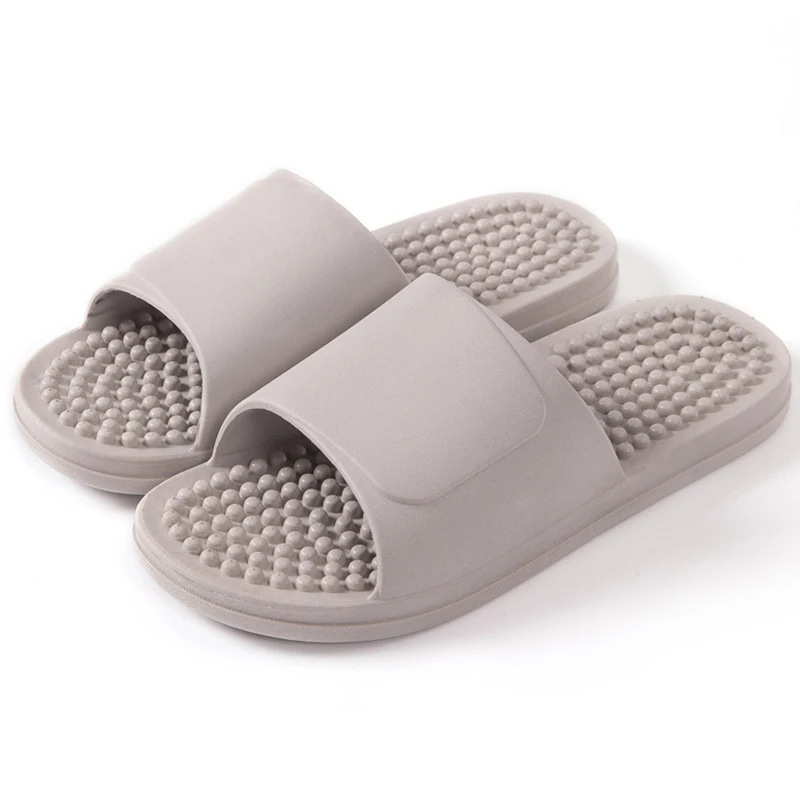 Massage Bathroom Slippers Woman Acupoint Indoor Solid Soft Casual Slippers Summer Non-slip Unisex Flip Flop Shower Shoe