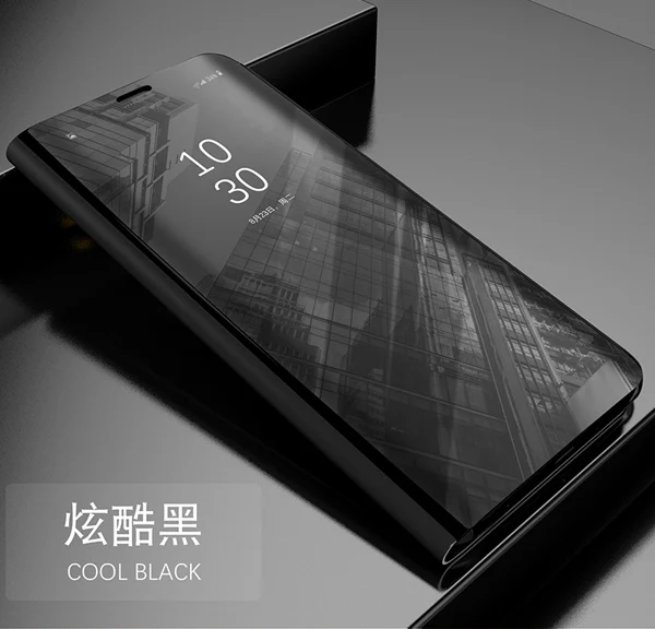 Black Для чехол зеркальный флип-чехол для телефона для samsung Galaxy S5 S6 S7 край S8 S9 A8 плюс J3 J5 J7 A3 A5 A7 обратите внимание, для девочек от 5 до 8 лет 9 - Цвет: Black