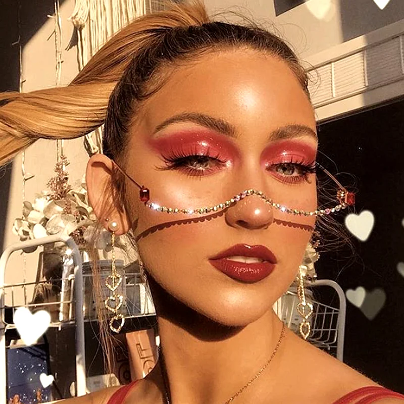 Женские солнцезащитные очки в полуоправе с бриллиантами украшения для очков |