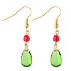 Висячие серьги Хаяо Миядзаки из мультфильма Хаул двигающийся замок серьги-подвески с зелеными кристаллами в форме капли воды серьги для женщин