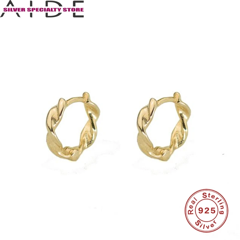 

AIDE твист простота 925 стерлингового серебра серьги-кольца для женщин серьги ювелирные украшения Pendientes Bijoux (украшения своими руками) Aretes для д...