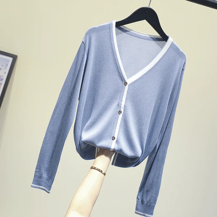 Женский вязаный кардиган из вискозы повседневный тонкий свитер с длинным