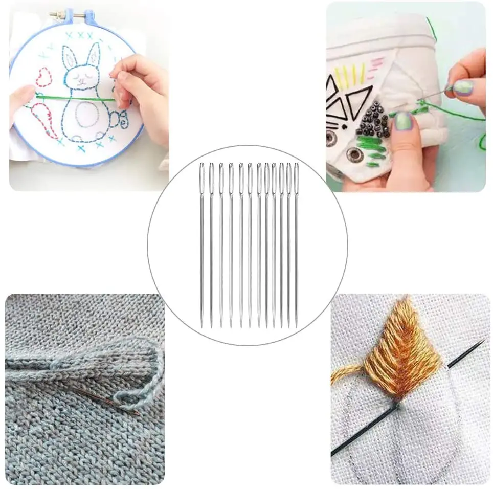 Nonvor 36 шт. большой глаз швейных игл ручной слепой швейная игла с Пластик бутылки