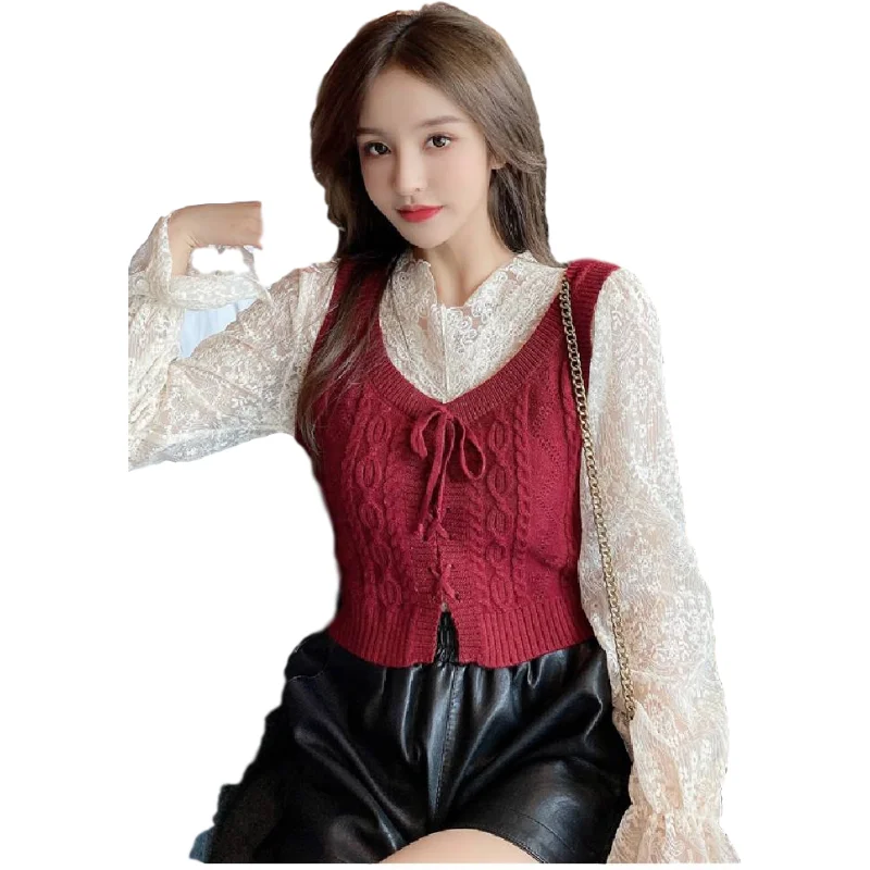 

New Overszie Women Sweater 2 Piece Sets Womens Elegnat Knitted Suits Pullover Female Knitting Sweaters blouse Outerwear