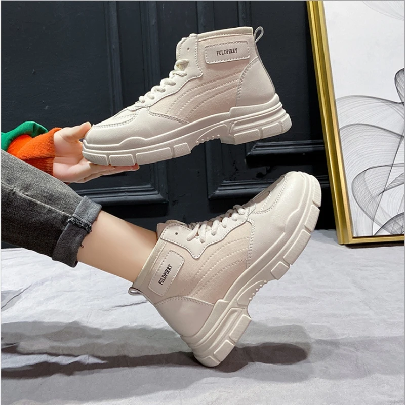 

Fashion Martin boots women shoes new motorcycle women boots thick-soled increased casual sports short boots women