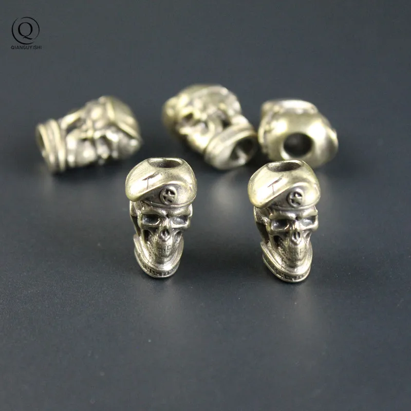 Латунная пятиконечная звезда шляпа Солдат Череп нож бусины шнурок подвеска