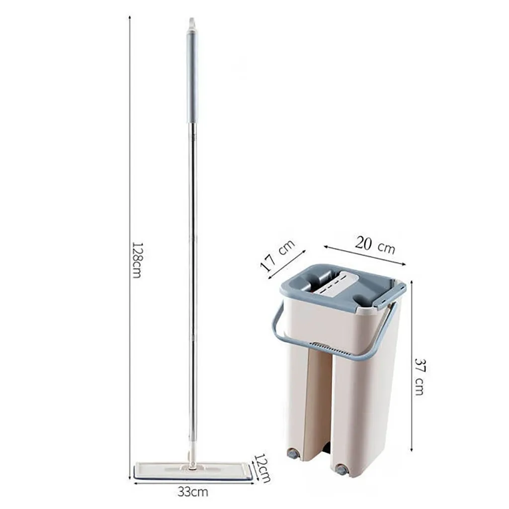 Flat Squeeze Mop and Bucket Hand-Free Wringing Floor Cleaning Wet or Dry Usage Magic Automatic Spin Self Lazy | Дом и сад