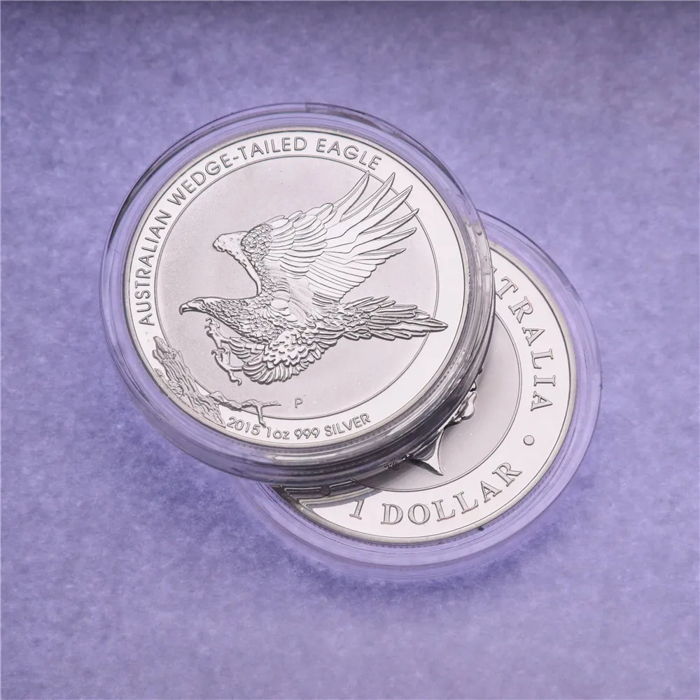 

2015 Australian 1 oz Wedge Tailed Eagle Silver Coin . Coppy Silver-Plated Collectibles Crafts Not Magnetic