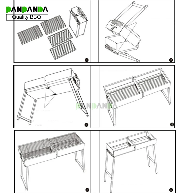 Уличный гриль PANPANDA из нержавеющей стали для барбекю портативный инструмент на