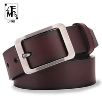 lfmbmens belt leather belt men pin buckle cow genuine leather belts for men 130cm high quality mens belt cinturones hombre