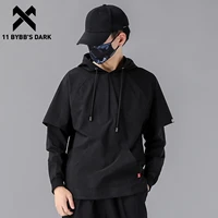 11 bybbs dark dark fake two harajuku hoodie men hip hop streetwear hoodie sweatshirt man 2021 spring patchwork cotton pullover