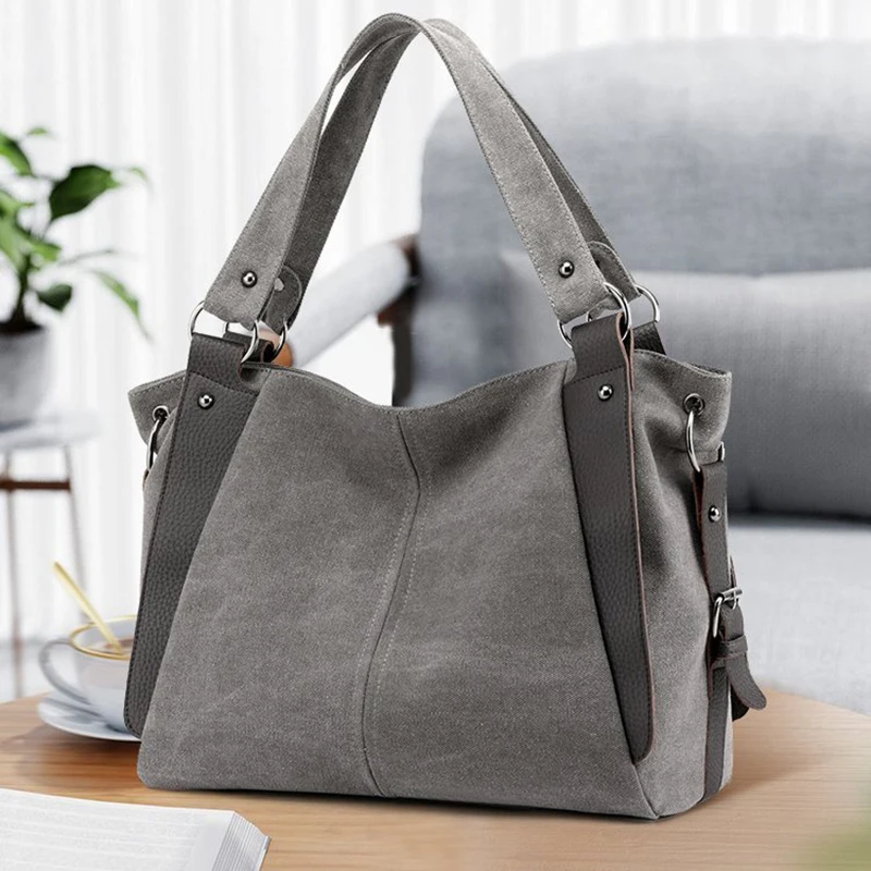 

Casual All-Match Polyester Womens Handbag Luxury Large Capacity Ladies Canvas Bags Simple Zipper Commuter Ladies Shoulder Bags