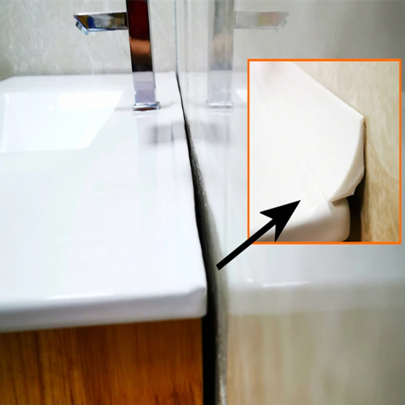 3M Silicone Water Stopper Strip Bendable Kitchen Countertop Retaining Bathroom shower dam Flood Barrier Dry and Wet Separation