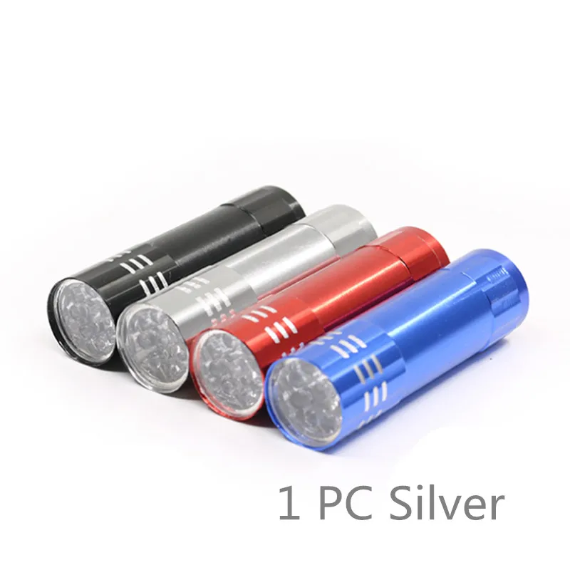 Silver 1 шт., профессиональная Сушилка для ногтей, УФ-лампа, портативный мини-светодиодный фонарик для ногтей, гель для ногтей, 15 s, быстросохнущая Сушилка для ногтей, инструменты - Цвет: Silver