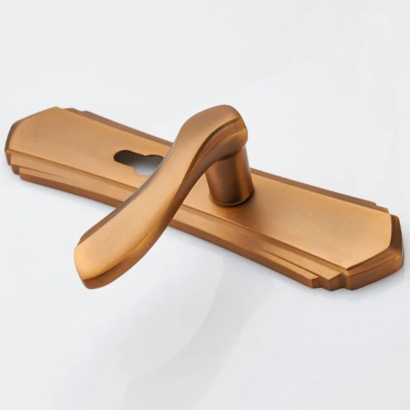 Желтая бронзовая дверь из алюминиевого сплава дверной замок стали дерева