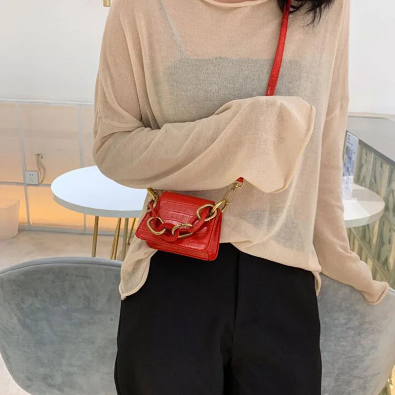 Женская сумка через плечо с крокодиловым узором Универсальный супер мини пакет