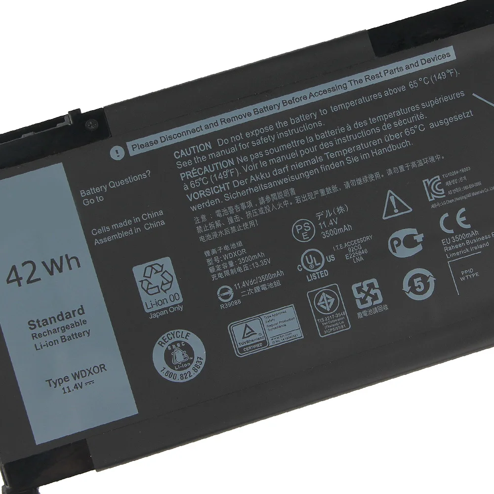 

Original Laptop Battery WDX0R T2JX4 3CRH3 WDXOR for Dell Inspiron 13 5000 5368 5378 7368 14 7000 7460 5567 7560 15MF FW8KR 42Wh