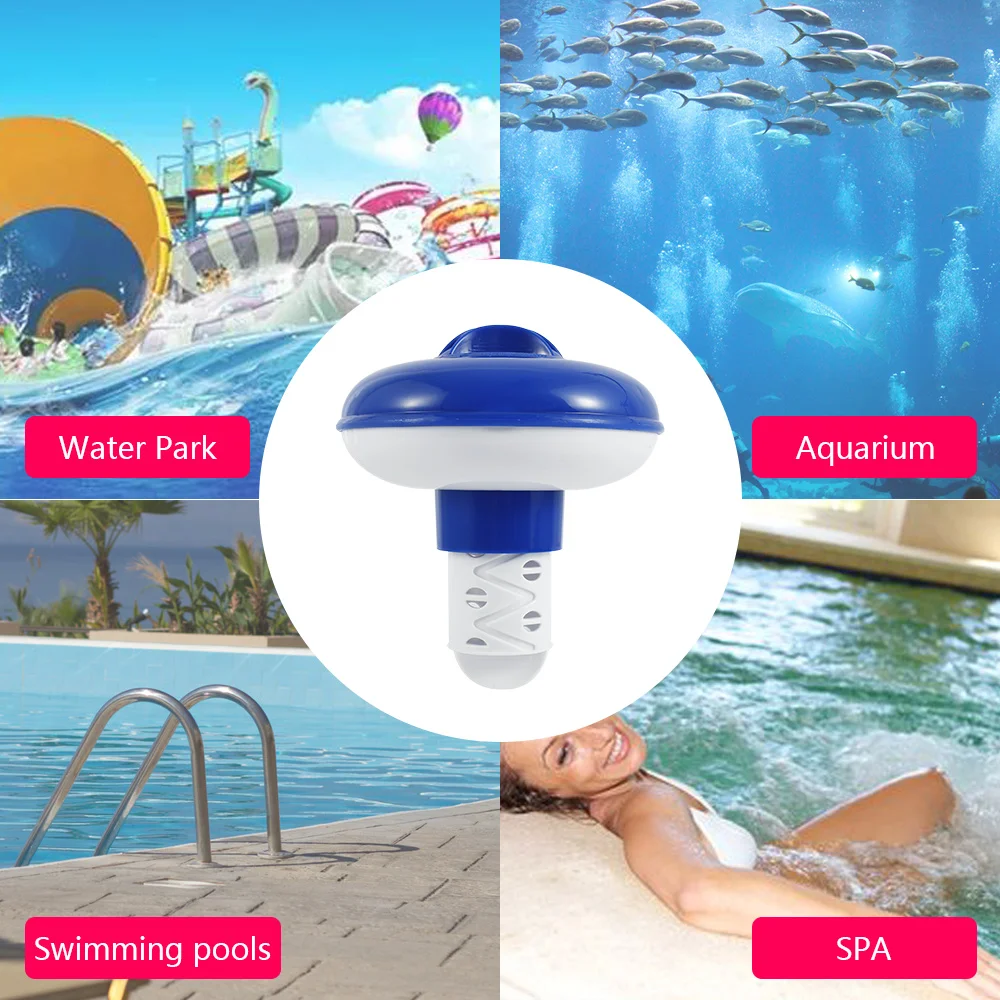 

Adjustable Deluxe Large Blue and White Floating Swimming Pool Chlorine Dispenser Disinfection Automatic Applicator Cleaner