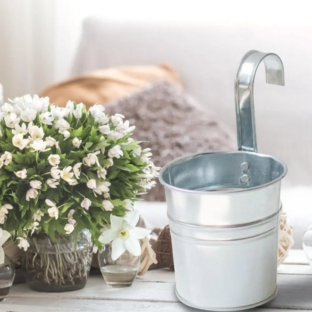 pcs New Flower Hanging Pot Hook Wall Removable Candy Iron Bucket Tin Garden Balcony Succulent Basket realistic | Дом и сад