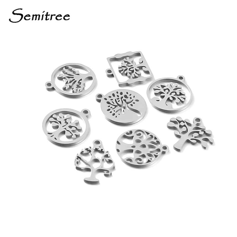 Semitree 10 шт смешанные цвета Нержавеющая сталь Подвески &quotДерево жизни&quot Подвеска