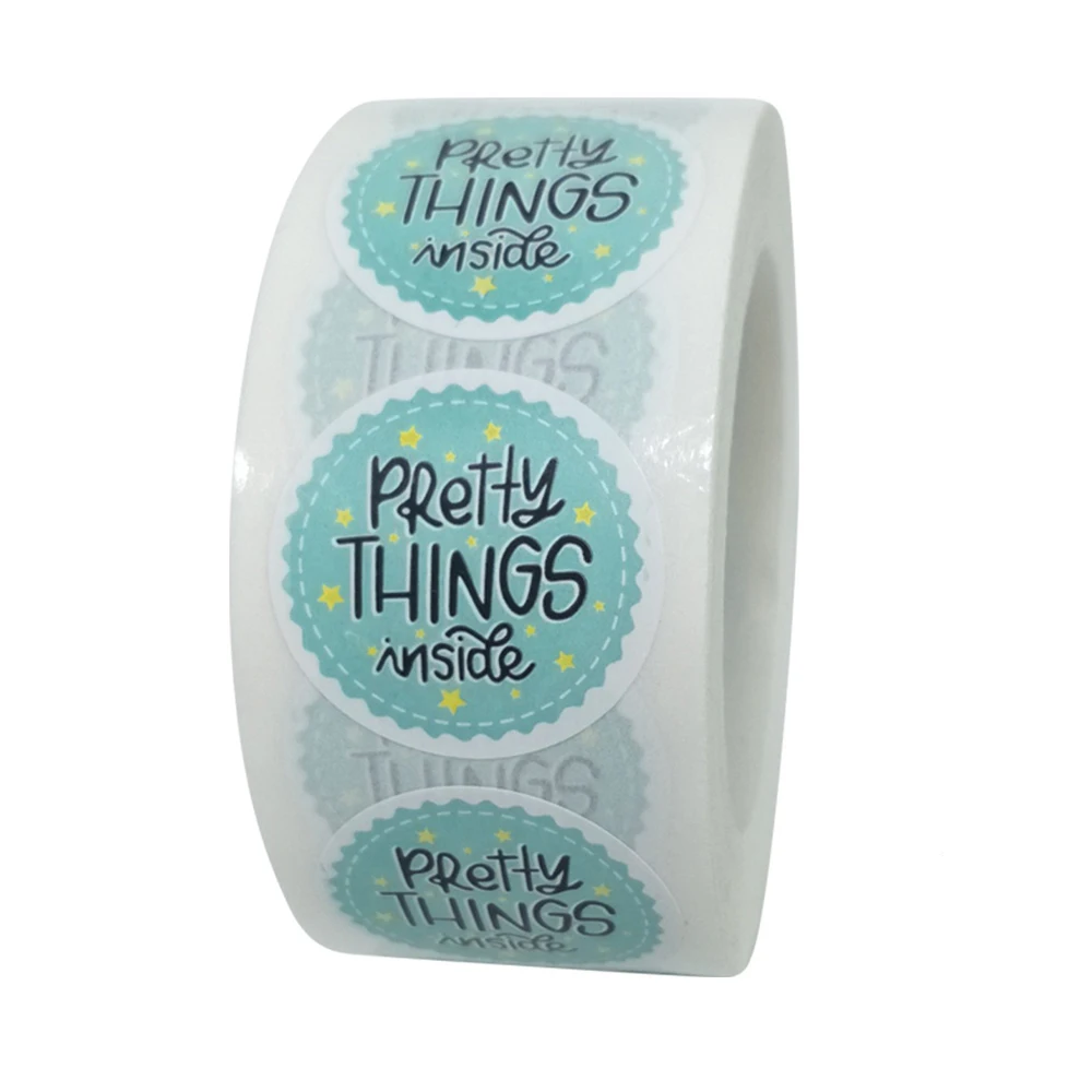 Круглая наклейка &quotPretty Things Inside" s 50 шт этикетки для печати Baby Shower подарок декор