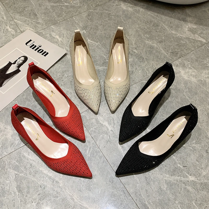 

2020 HOT Women Shoes Pointed Toe Pumps Patent Leather Dress High Heels Boat Shoes Wedding Shoes Zapatos Mujer Blue White U22-42
