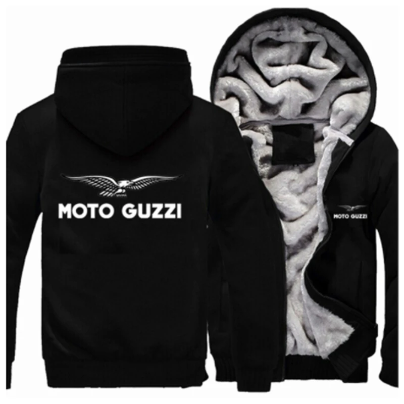 

New Winter Moto Guzzi Hoodie Men's Fashion Jacket Thicken Casual Male Warm Fleeece Harajuku Hoody Coats
