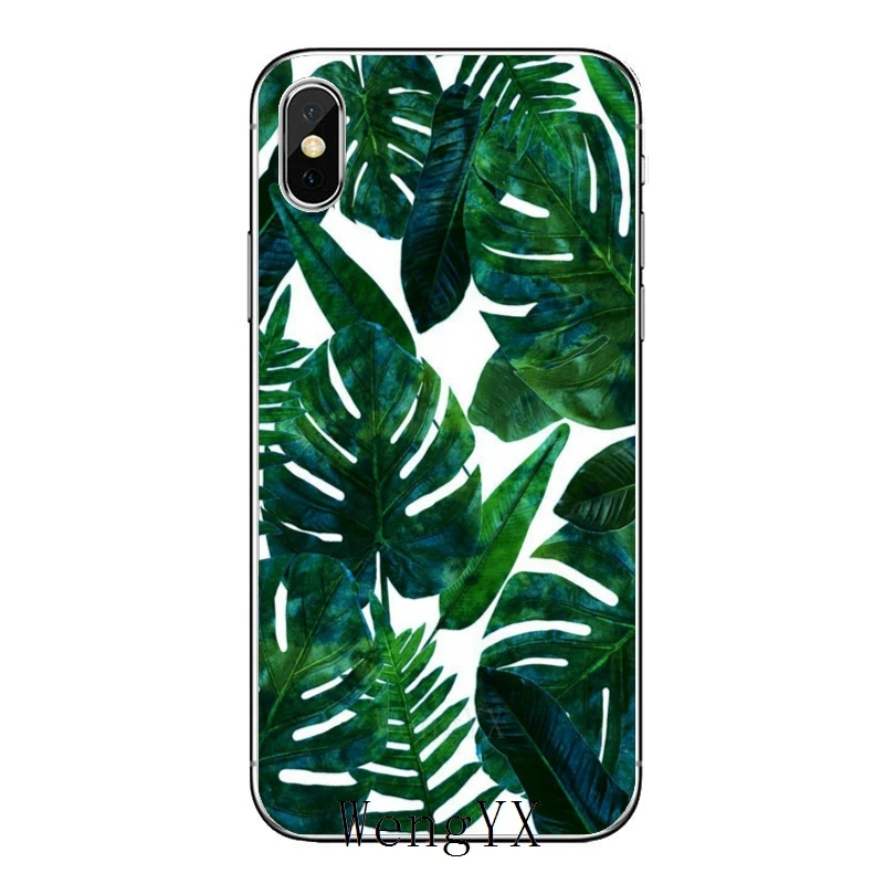 Мягкий силиконовый чехол для телефона с зелеными листьями монстера iPhone 11 Pro XS Max XR